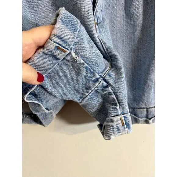 Vintage High Waisted Cuffed Denim 31 Blue Shorts 90s Mom Twee Cowgirl Western - Picture 6 of 15